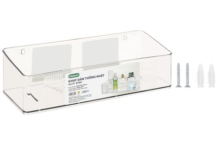 Khay dán tường chữ nhật nhựa trung Tadahome Hokori 5705 Màu Trắng