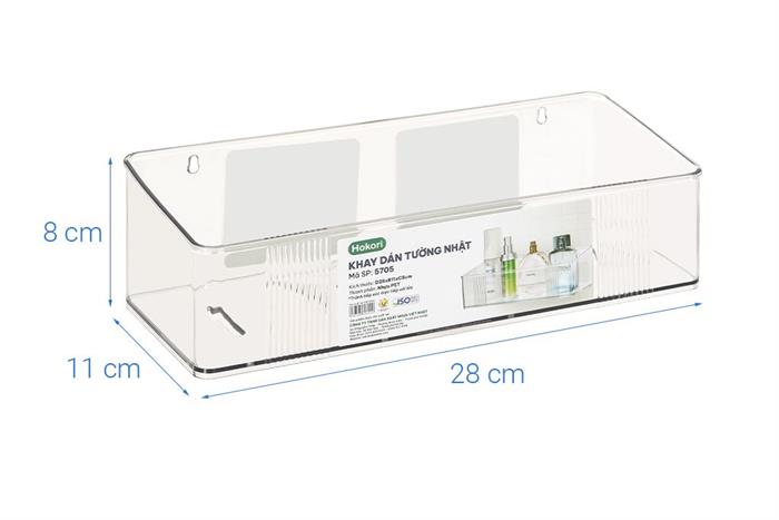 Khay dán tường chữ nhật nhựa trung Tadahome Hokori 5705 Màu Trắng