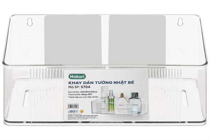 Khay dán tường chữ nhật nhựa nhỏ Tadahome Hokori 5704 Màu Trắng