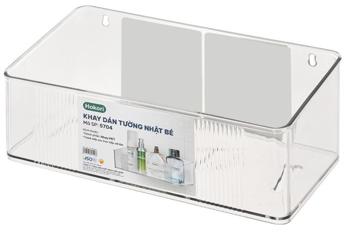 Khay dán tường chữ nhật nhựa nhỏ Tadahome Hokori 5704 Màu Trắng