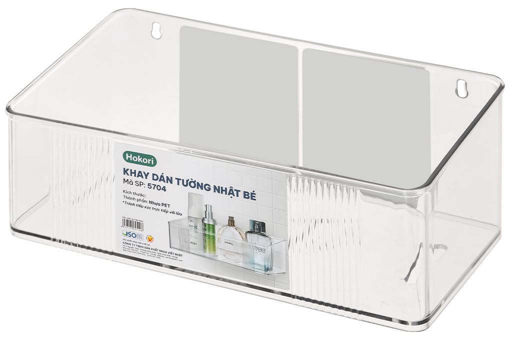 Khay dán tường chữ nhật nhựa nhỏ Tadahome Hokori 5704 Màu Trắng