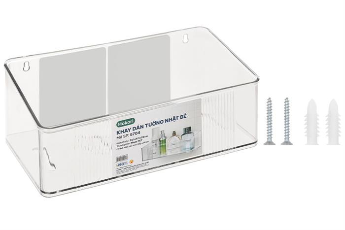 Khay dán tường chữ nhật nhựa nhỏ Tadahome Hokori 5704 Màu Trắng