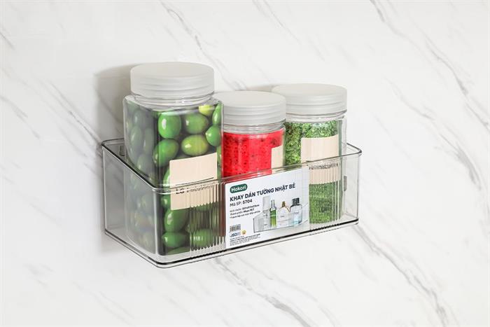 Khay dán tường chữ nhật nhựa nhỏ Tadahome Hokori 5704 Màu Trắng