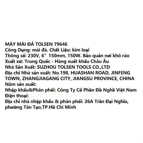 Máy mài đá Tolsen 150W 79646 Màu Đen - Vàng