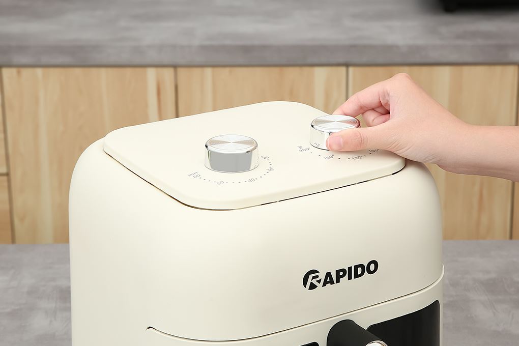 Nồi chiên không dầu Rapido 7.5 lít RAF-7.5M3 Màu Trắng - Kem