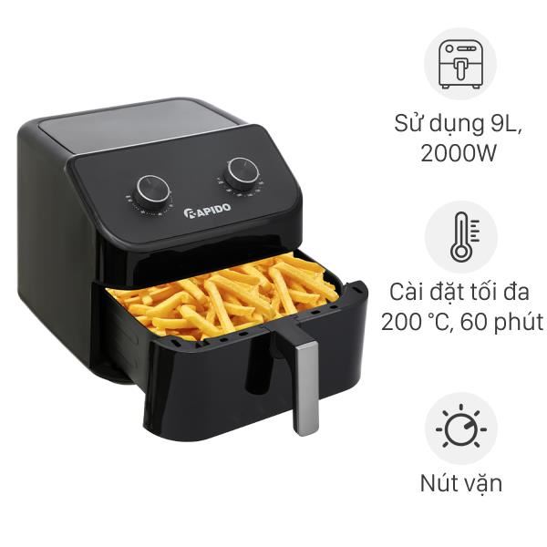 Nồi chiên không dầu Rapido RAF-9.0M 9 lít Nồi chiên không dầu Rapido RAF-9.0M 9 lít