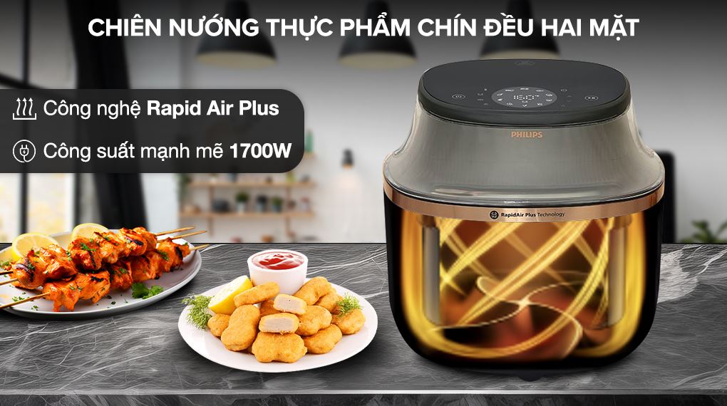 Nồi chiên không dầu Philips NA332/00 6.2 lít - Công nghệ, công suất