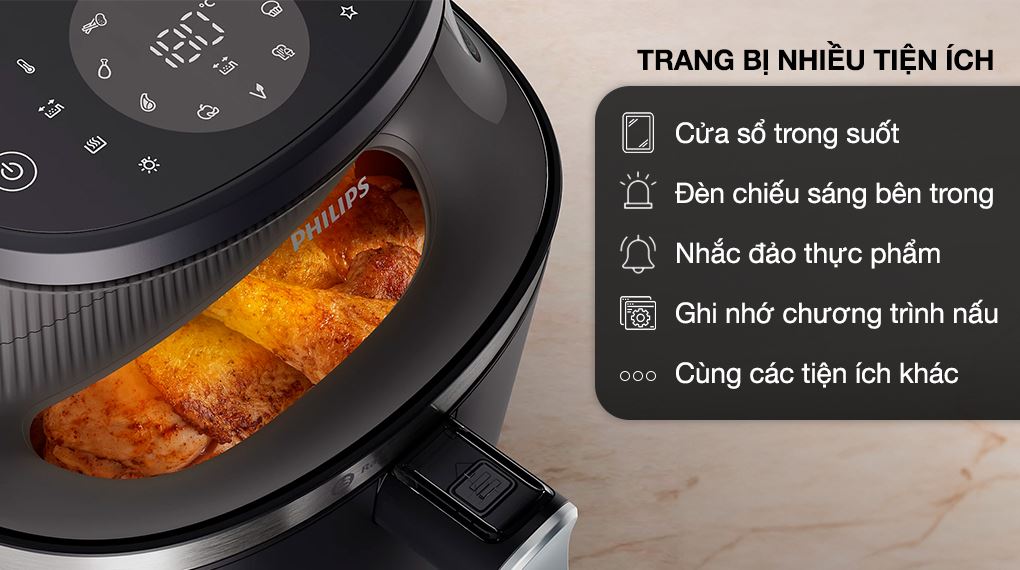 Nồi chiên không dầu Philips NA332/00 6.2 lít - Tiện ích