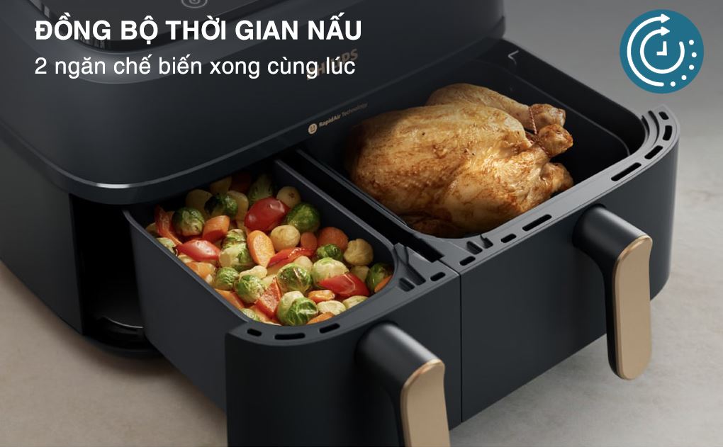 Nồi chiên không dầu Philips NA352/00 9 lít - Chức năng đồng bộ thời gian
