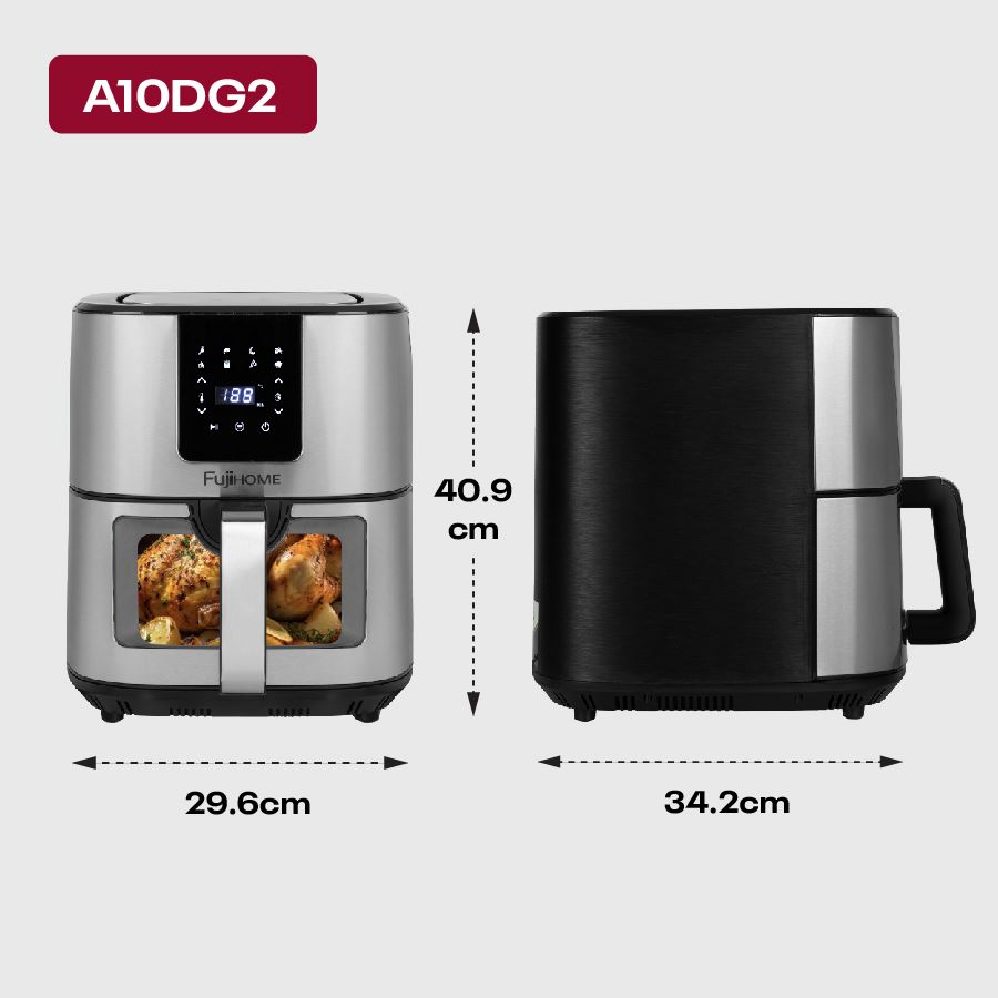 Nồi chiên không dầu FUJIHOME 10 lít A10DG Màu Xám