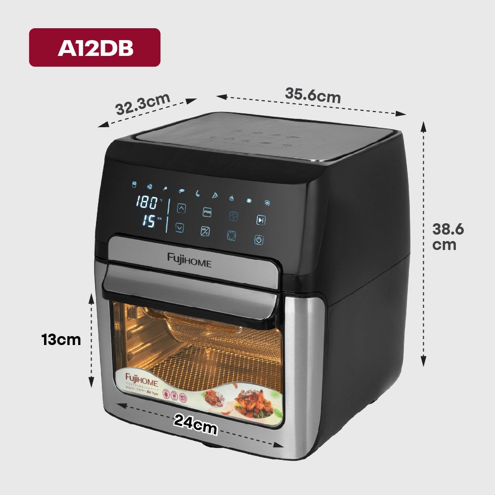 Nồi chiên không dầu FUJIHOME 12 lít A12DB Màu Đen