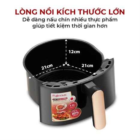 Nồi chiên không dầu FUJIHOME A4EB 4.5 lít Màu Đen