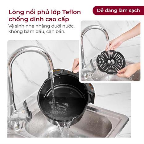 Nồi chiên không dầu FUJIHOME A4EB 4.5 lít Màu Đen