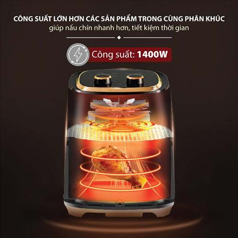 Nồi chiên không dầu FUJIHOME A4EB 4.5 lít Màu Đen