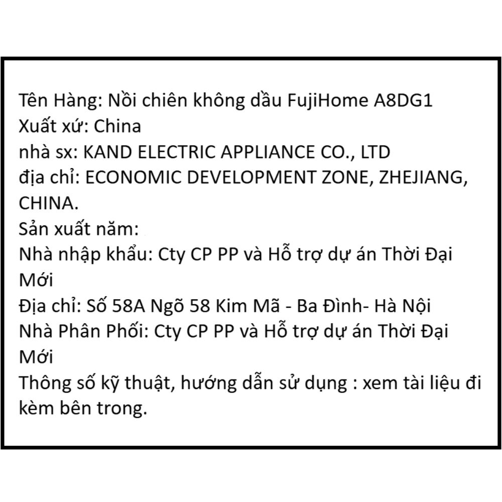 Nồi chiên không dầu FUJIHOME 8 lít A8DG1NEW - 15