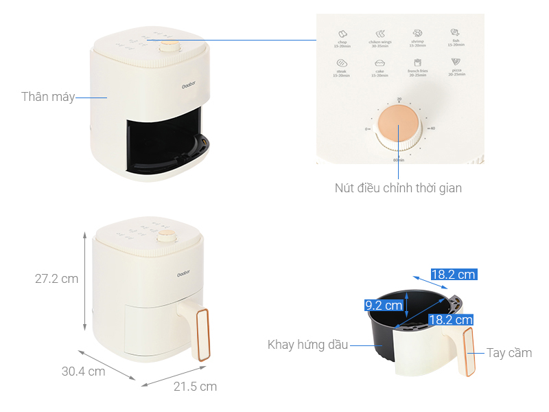 Nồi chiên không dầu Gaabor AF-35M01A 3.5 lít