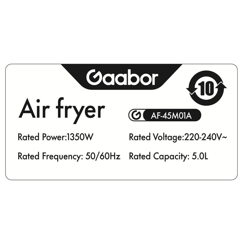Nồi chiên không dầu Gaabor 5 lít AF-45M01A Màu Trắng