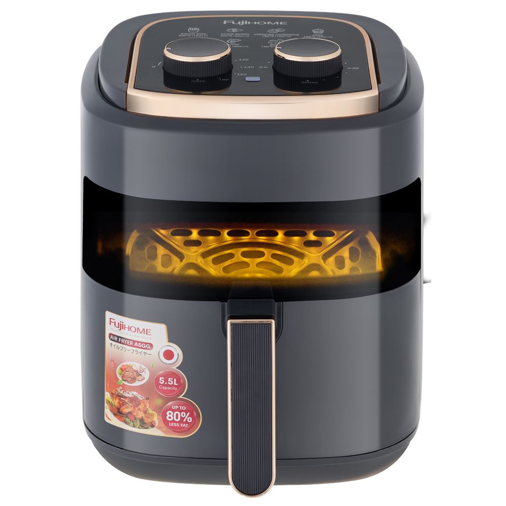 Nồi chiên không dầu FUJIHOME 5.5 lít A5GG Màu Đen