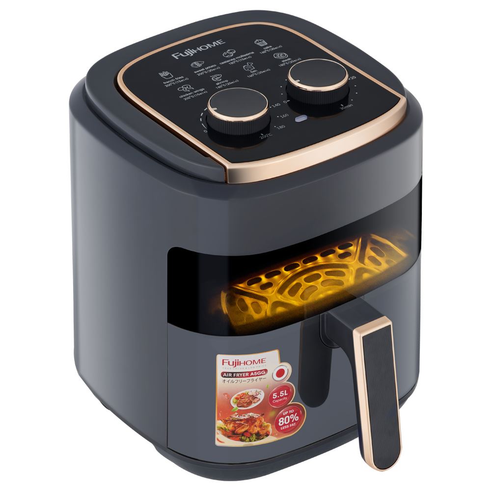 Nồi chiên không dầu FUJIHOME 5.5 lít A5GG Màu Đen