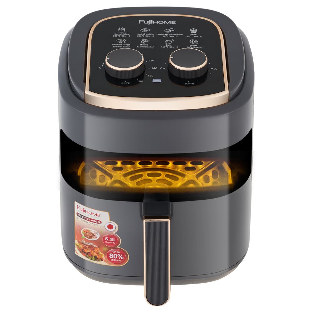 Nồi chiên không dầu FUJIHOME 5.5 lít A5GG Màu Đen