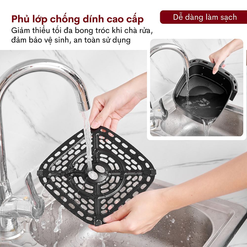 Nồi chiên không dầu FUJIHOME 5.5 lít A5GG Màu Đen