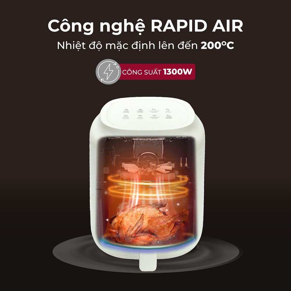 Nồi chiên không dầu FUJIHOME 3.2 lít A3W Màu Trắng