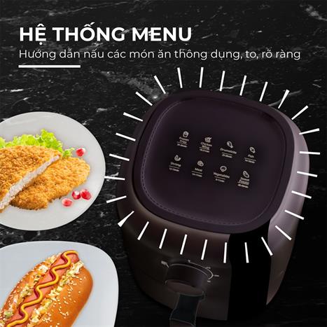 Nồi chiên không dầu FUJIHOME 3.2 lít A3B Màu Đen