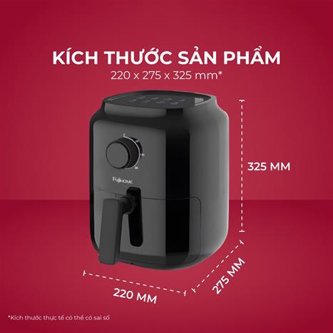 Nồi chiên không dầu FUJIHOME 3.2 lít A3B Màu Đen