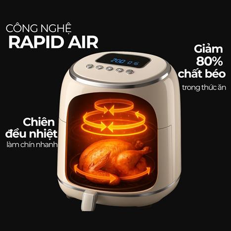 Nồi chiên không dầu Paveden 5 lít PAF-515BE Màu Màu be