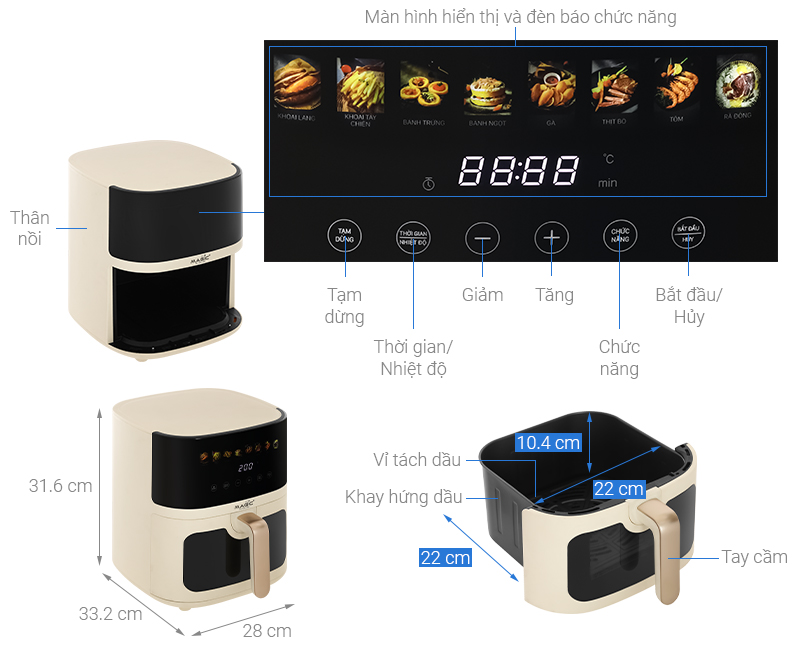 Nồi chiên không dầu Magic Eco 6 lít AC-125