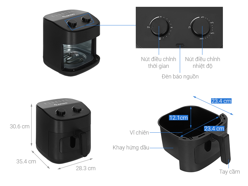 Nồi chiên không dầu Rapido 7 lít RAF-7.0M4 2M