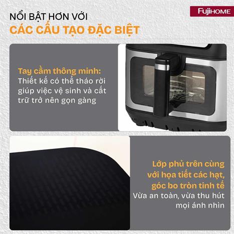 Nồi chiên không dầu FUJIHOME 9 lít A9DH Màu Đen