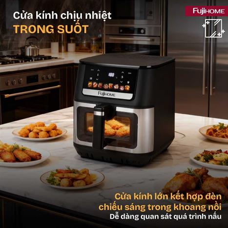 Nồi chiên không dầu FUJIHOME 9 lít A9DH Màu Đen