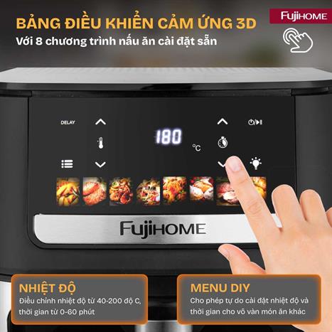 Nồi chiên không dầu FUJIHOME 9 lít A9DH Màu Đen