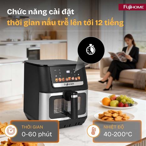 Nồi chiên không dầu FUJIHOME 9 lít A9DH Màu Đen