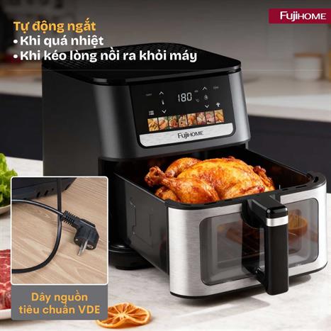 Nồi chiên không dầu FUJIHOME 9 lít A9DH Màu Đen