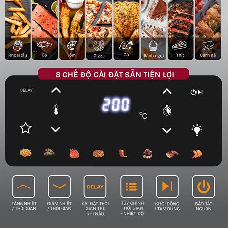 Nồi chiên không dầu FUJIHOME 7 lít A7DH Màu Đen