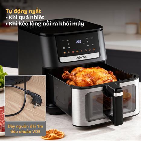 Nồi chiên không dầu FUJIHOME 7 lít A7DH Màu Đen