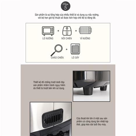 Lò chiên không dầu Lock&Lock 10 lít EJF691 Màu Đen