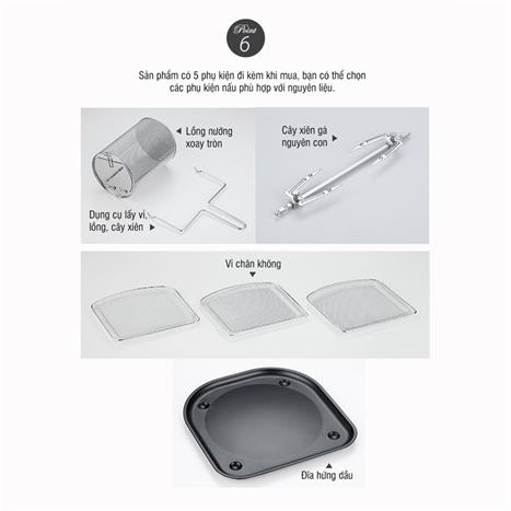 Lò chiên không dầu Lock&Lock 10 lít EJF691 Màu Đen