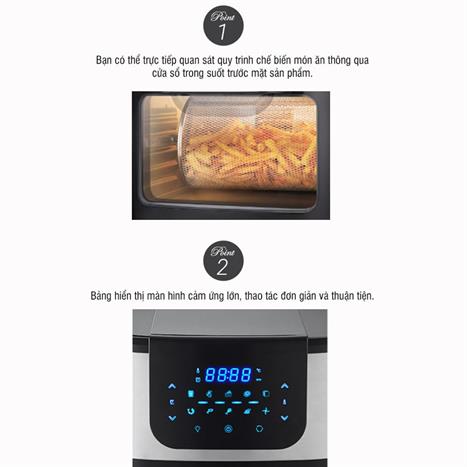 Lò chiên không dầu Lock&Lock 10 lít EJF691 Màu Đen