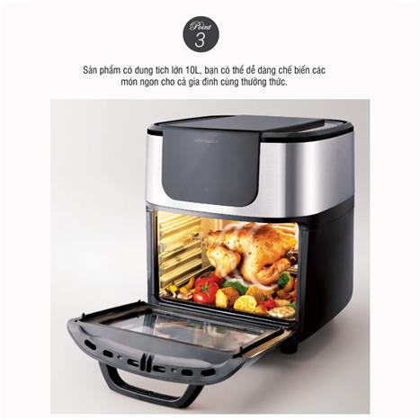 Lò chiên không dầu Lock&Lock 10 lít EJF691 Màu Đen