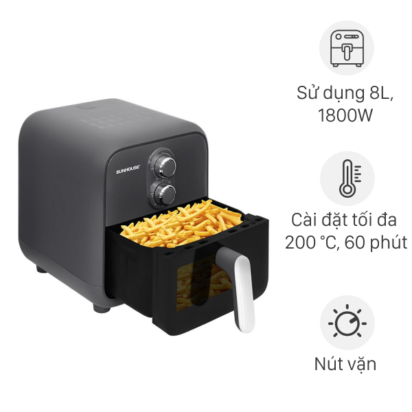 Nồi chiên không dầu Sunhouse 8 lít SHD4033