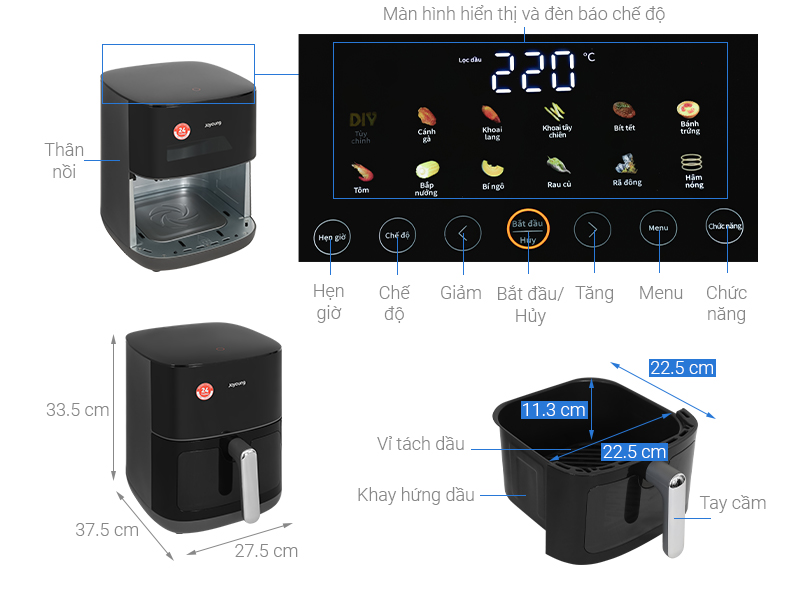 Nồi chiên không dầu Joyoung 6 lít JAF-579