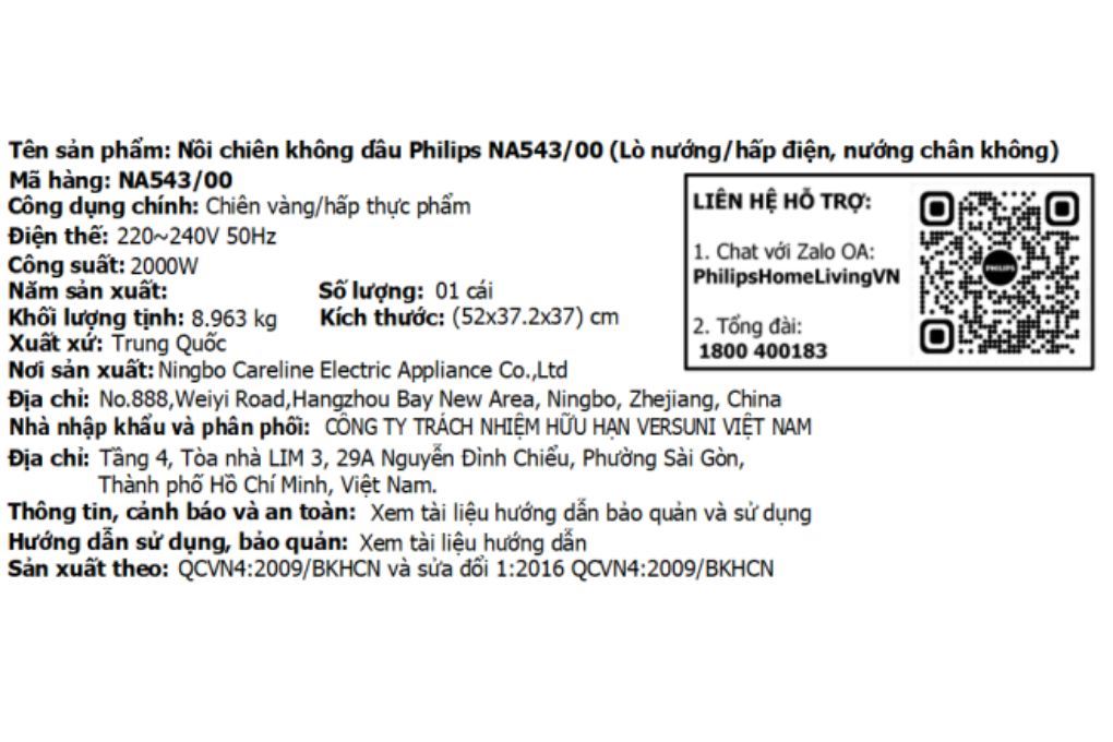 Nồi chiên không dầu Philips 7.2 lít NA543/00 - 24