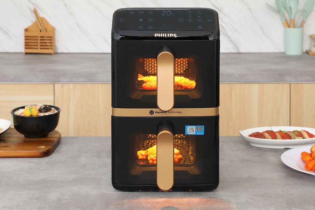 Nồi chiên không dầu Philips 10 lít NA462/70 Màu Đen
