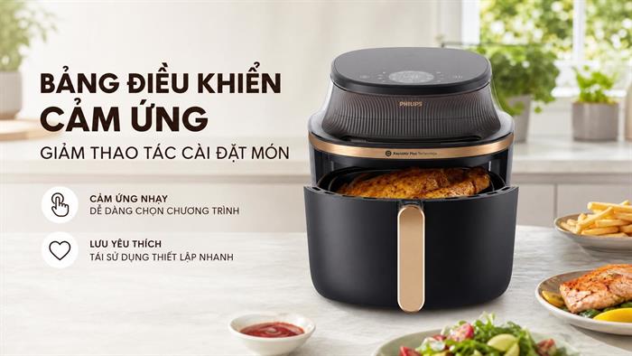 Nồi chiên không dầu Philips 7.2 lít NA342/00 Màu Đen