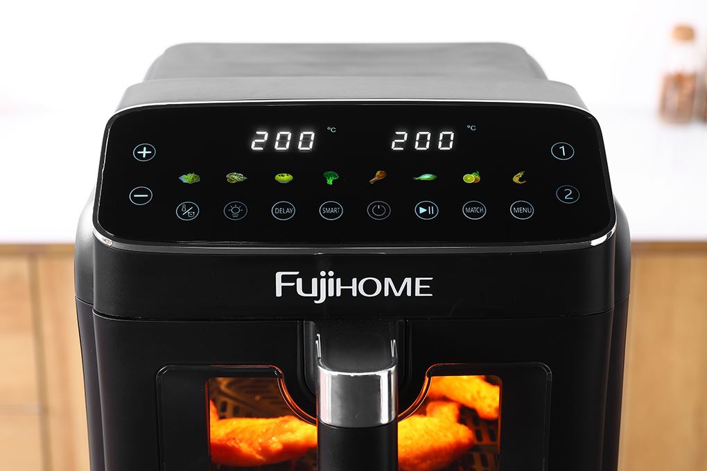 Nồi chiên không dầu FUJIHOME A10DG-DUAL 9.6L Màu Đen