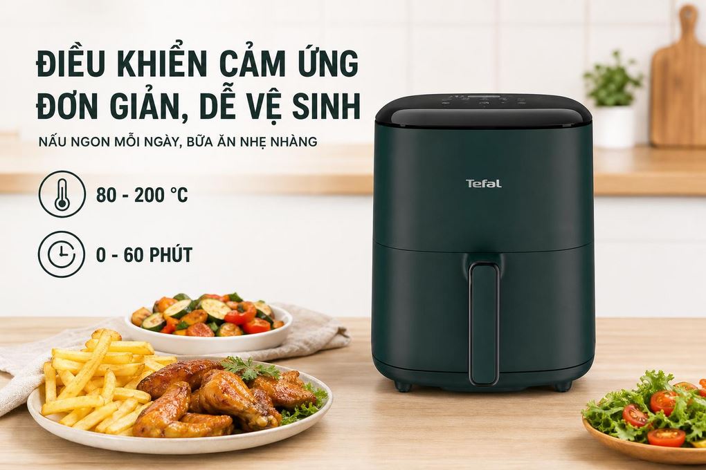 Nồi chiên không dầu Tefal 5 lít EY245310 Màu Xanh