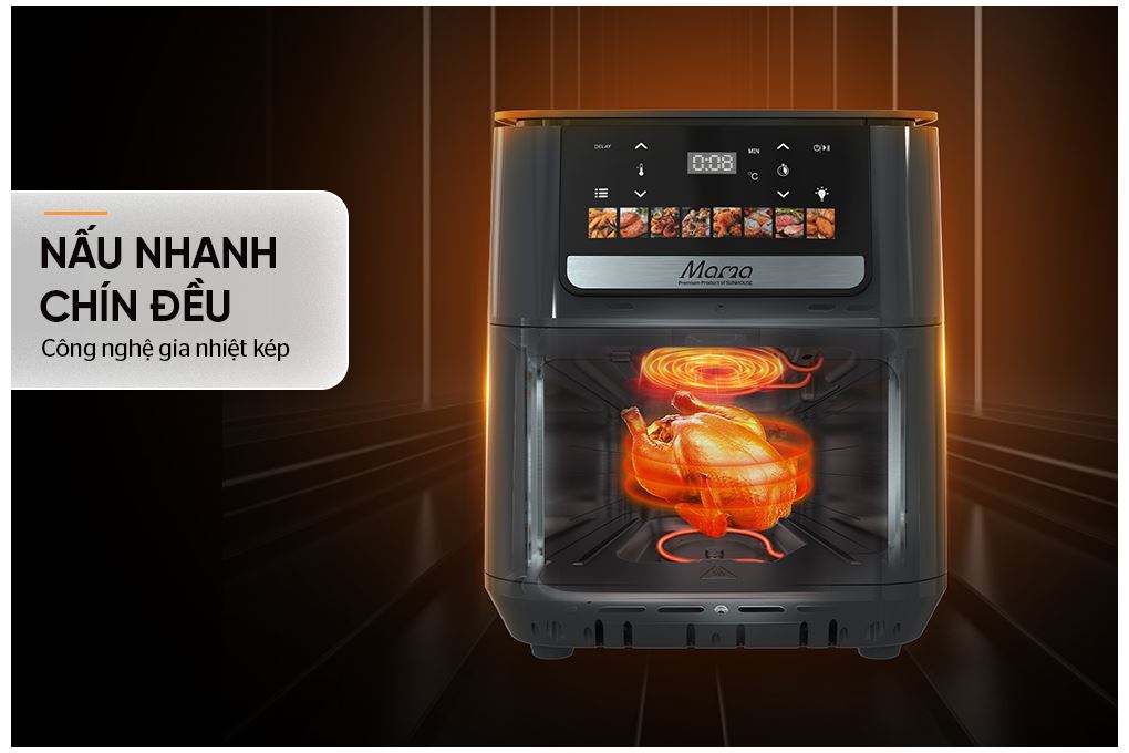Nồi chiên không dầu Sunhouse Mama 10 lít SHD4096 Màu Đen